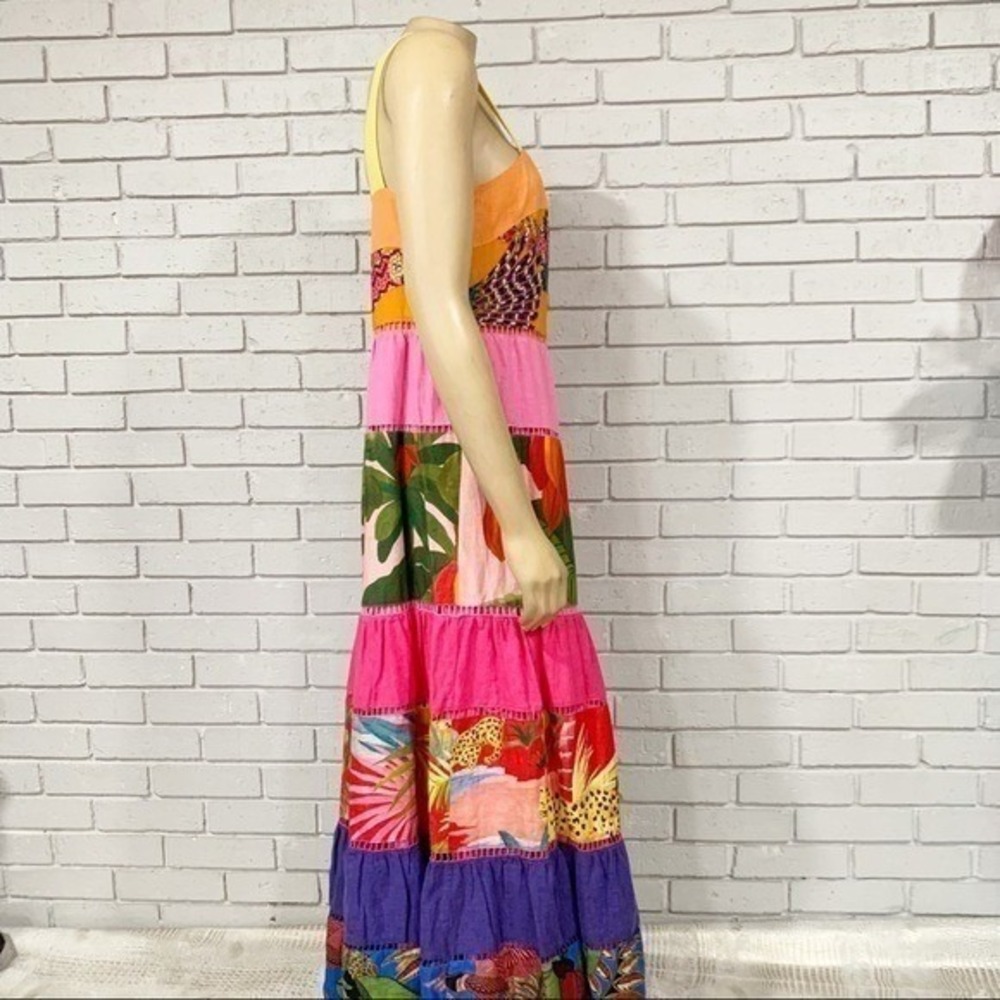 FARM Rio Multicolor Patchwork Maxi Dress - Yellow, Orange, Pink, Green, Purple - Picture 12 of 12